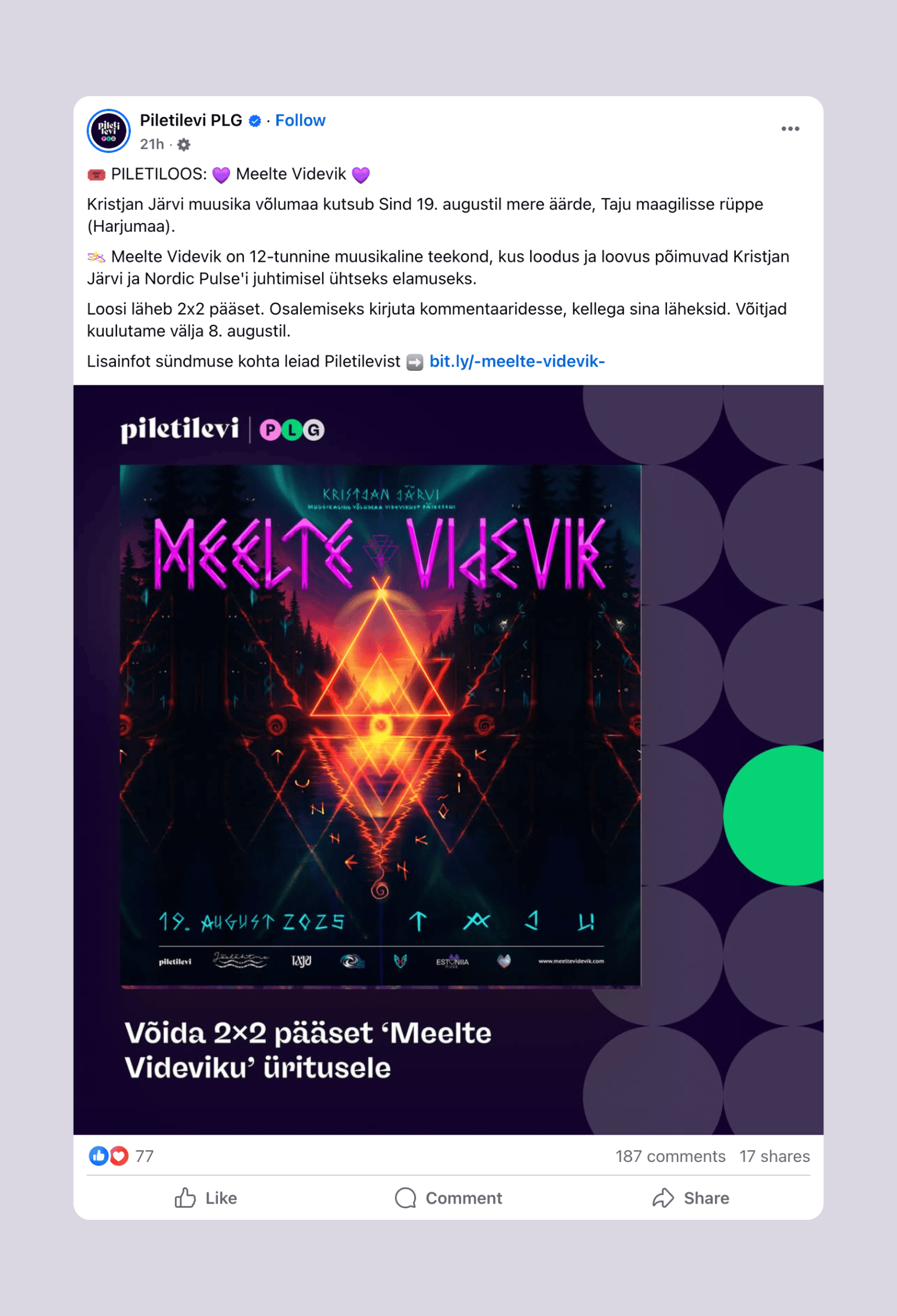 Why do we organise ticket raffles on Facebook?