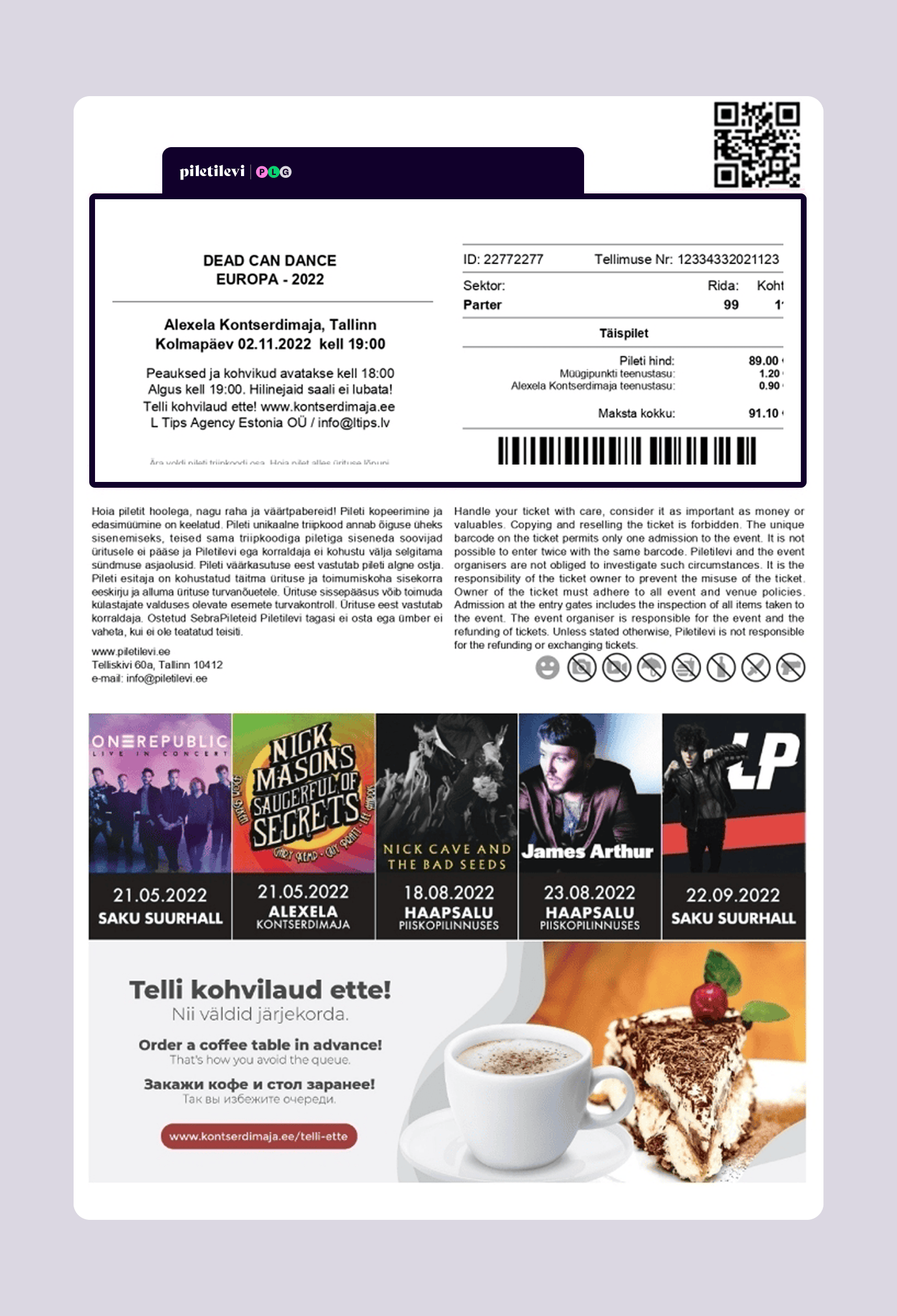 Why advertise on the event ticket?